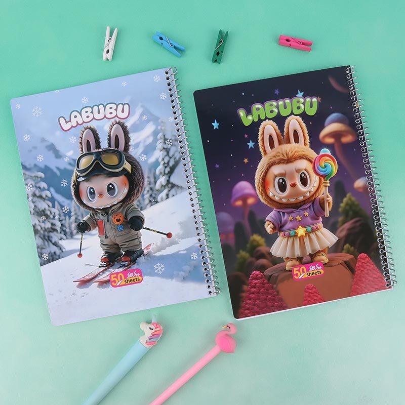 دفتر سیمی 50 برگ طرح لبوبو پیک فدک کد 049