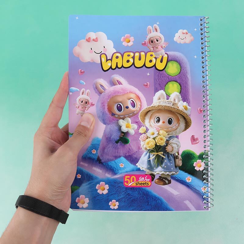 دفتر سیمی 50 برگ طرح لبوبو پیک فدک کد 049