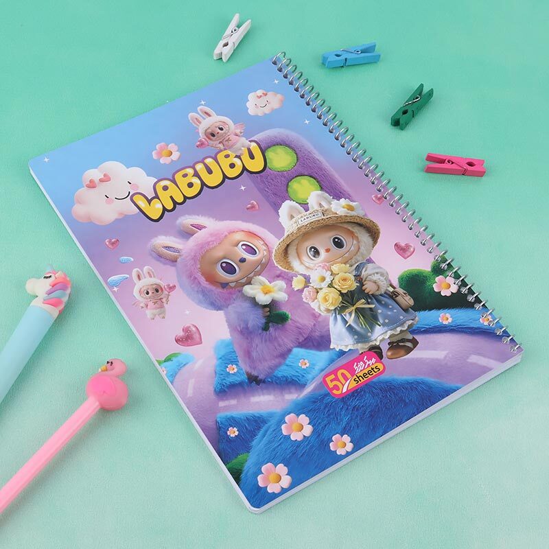 دفتر سیمی 50 برگ طرح لبوبو پیک فدک کد 049