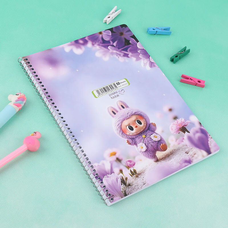 دفتر سیمی 50 برگ طرح لبوبو پیک فدک کد 049