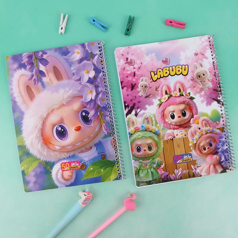 دفتر سیمی 50 برگ طرح لبوبو پیک فدک کد 049