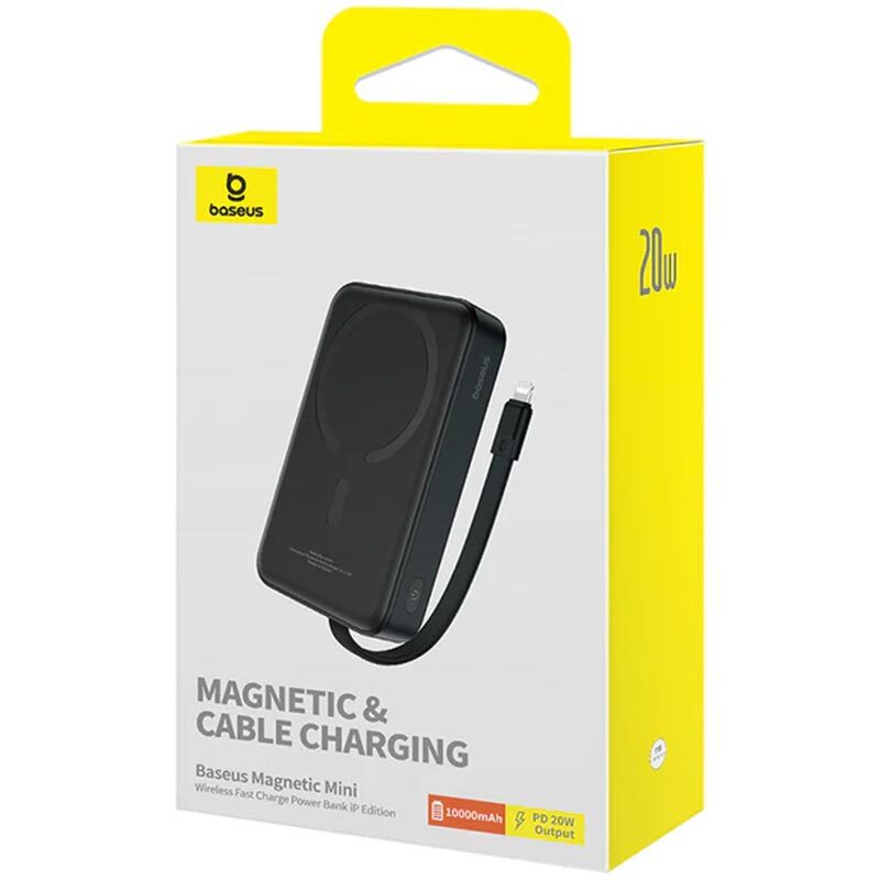 پاور بانک بی سیم فست شارژ باسئوس P10067401122 PD 20W ظرفیت 10000 میلی آمپر ساعت