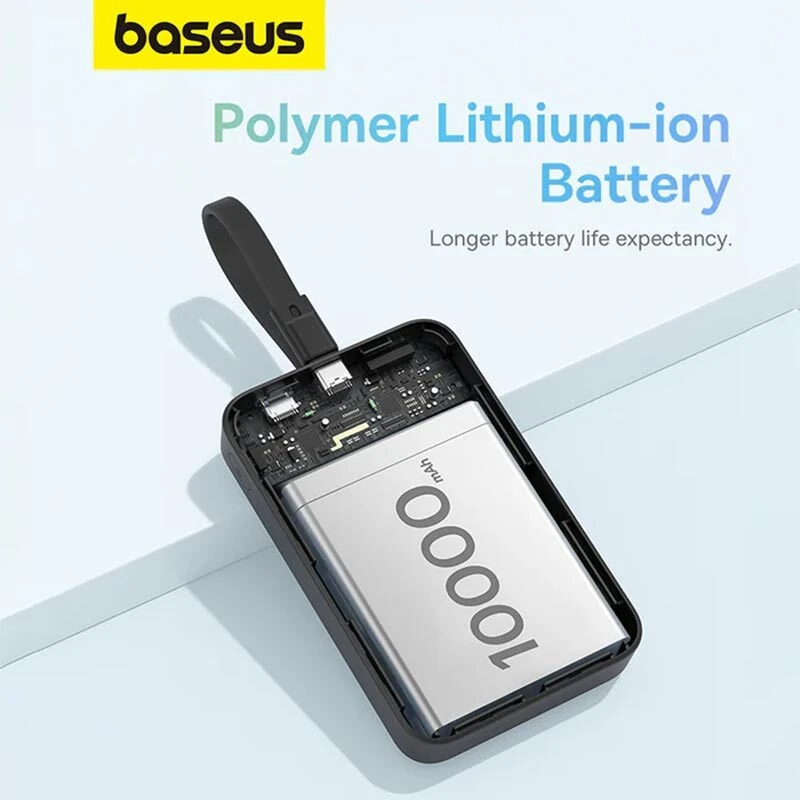 پاور بانک بی سیم فست شارژ باسئوس P10067401122 PD 20W ظرفیت 10000 میلی آمپر ساعت