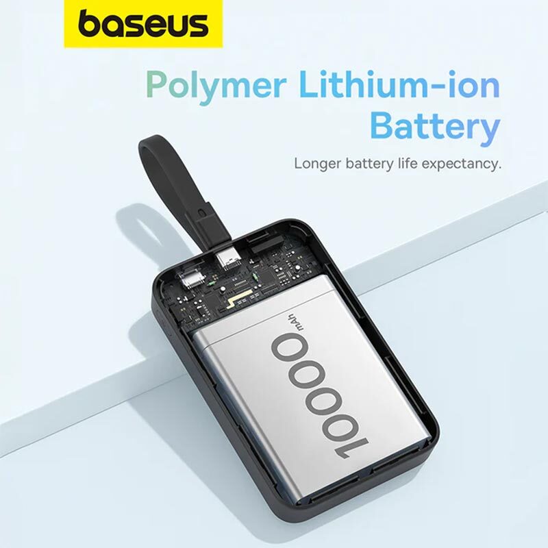 پاور بانک بی سیم فست شارژ باسئوس P10067401122 PD 20W ظرفیت 10000 میلی آمپر ساعت
