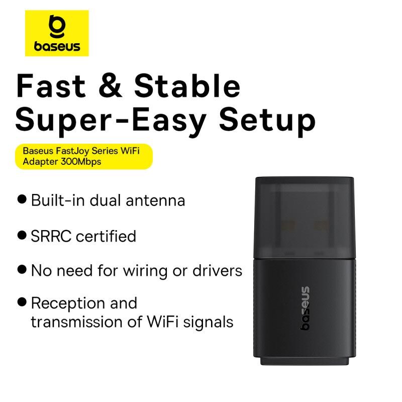 کارت شبکه بی سیم Baseus B01317600111-03 300Mbps