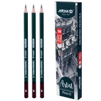 مداد طراحی آریا Arya Artist 3504 5B بسته 12 عددی