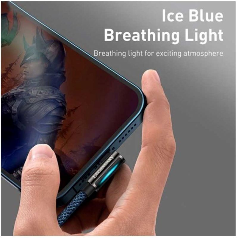 کابل لایتنینگ فست شارژ 2.4 آمپر باسئوس Legend Series Elbow CACS000003 طول 1 متر