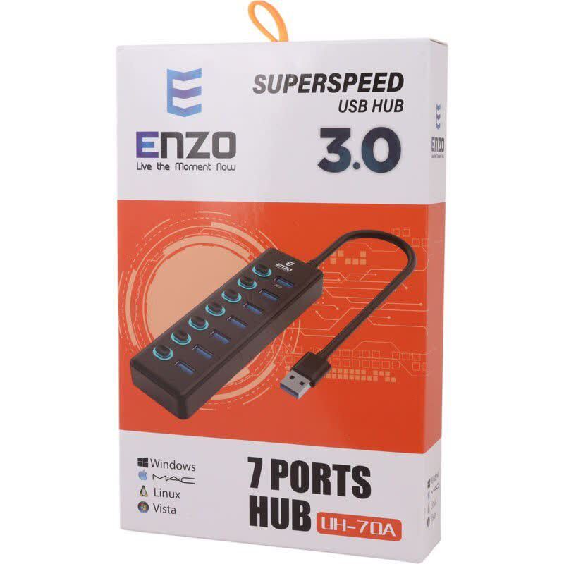 هاب 7 پورت USB 3.0 انزو UH-70A