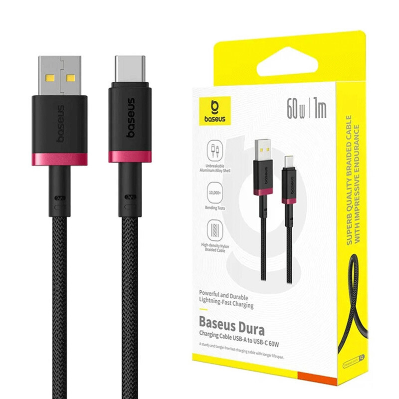 کابل تایپ سی فست شارژ 60 وات باسئوس P10377802U طول 1 متر