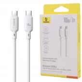 کابل دو سر تایپ سی فست شارژ 100 وات باسئوس Silky P10377704213 طول 1 متر