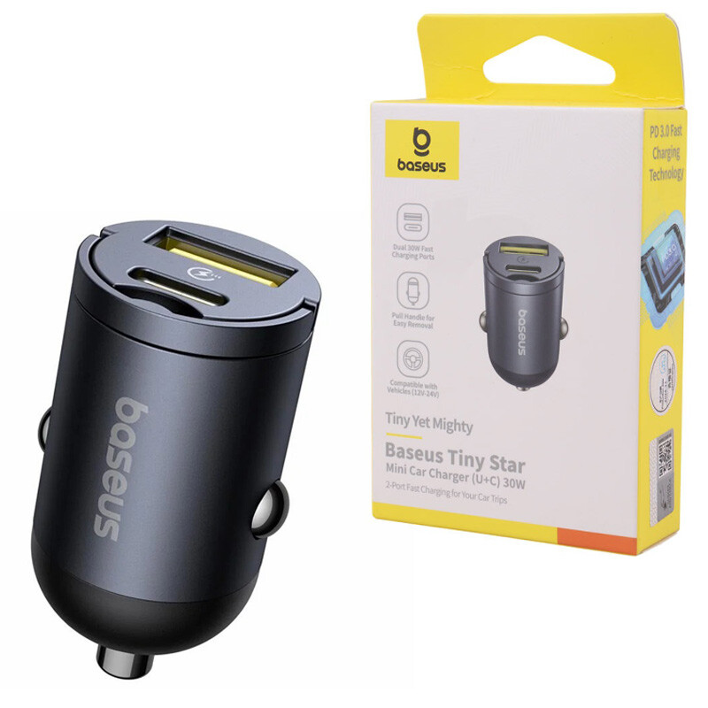 شارژر فندکی 30 وات باسئوس Tiny Star VCHXX-UC