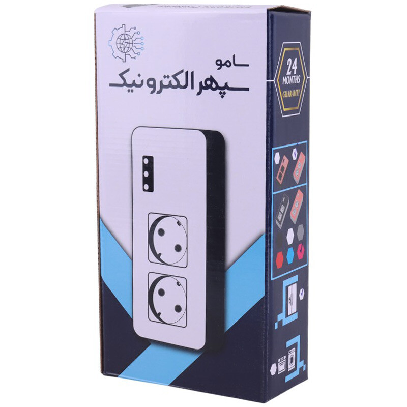 محافظ برق یخچال و فریزر 2 خانه ارت دار سامو سپهر الکترونیک SSE 100 با کابل 1.8 متری