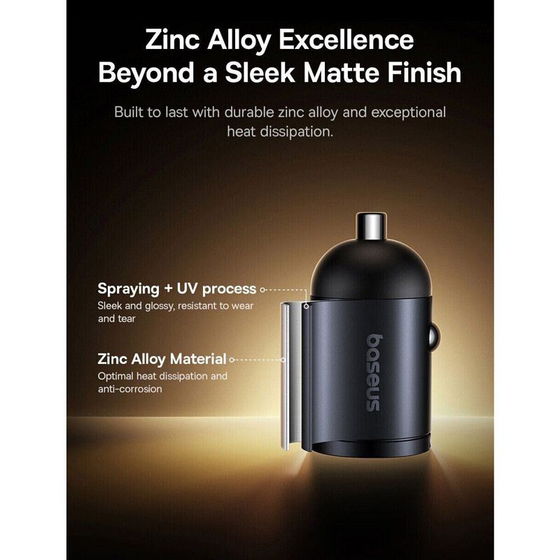شارژر فندکی 30 وات باسئوس Tiny Star VCHXX-CC