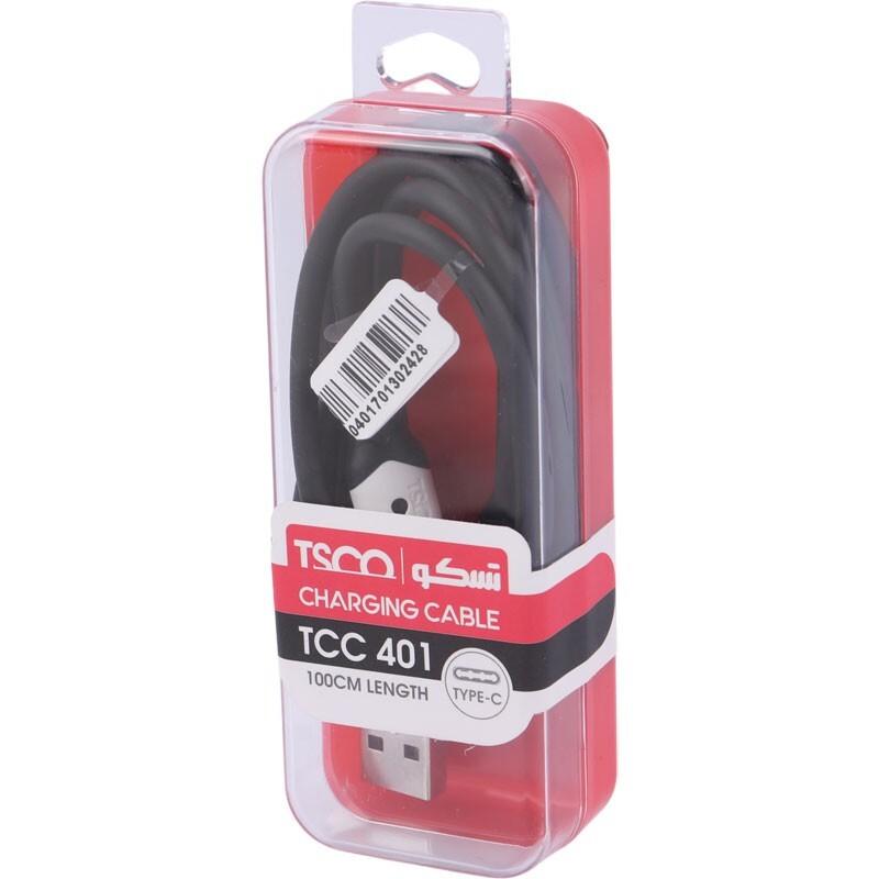 کابل تایپ سی فست شارژ 3 آمپر تسکو TCC 401 طول 1 متر
