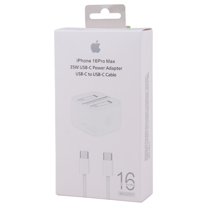 شارژر دیواری اورجینال 35 وات iphone 16Pro Max ZM826-04495-A + کابل تبدیل تایپ سی