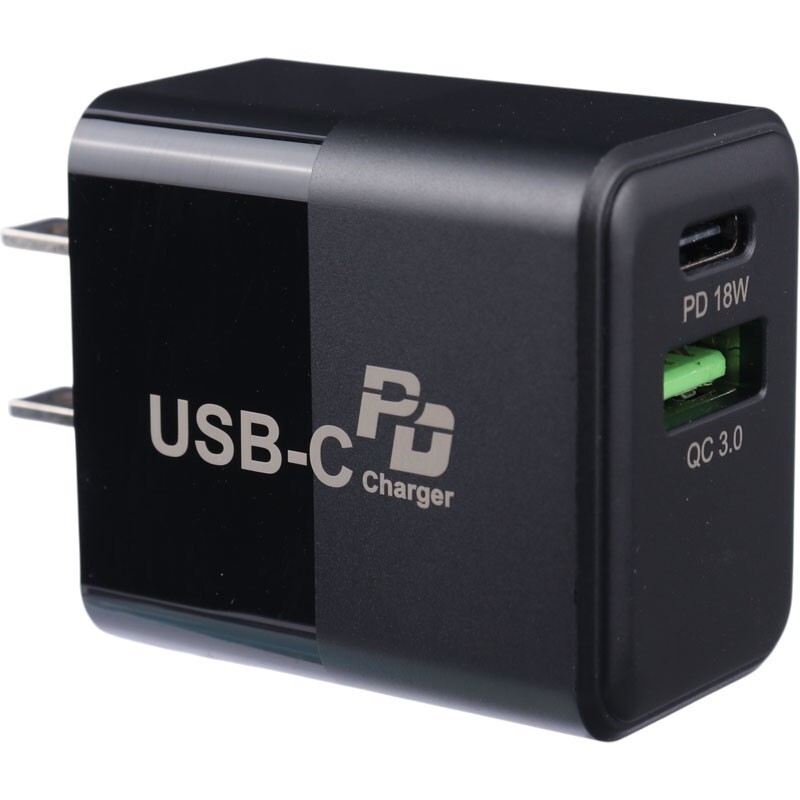 شارژر دیواری 18 وات USBGD PD-054C PD QC3.0 3A + کابل تایپ سی و کابل تبدیل Type-C