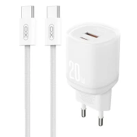 شارژر دیواری 20 وات ایکس او L144 PD 3A + کابل تبدیل تایپ سی
