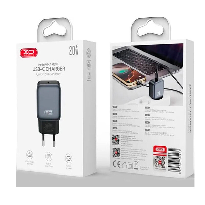شارژر دیواری 20 وات ایکس او XO-L153 PD 3A
