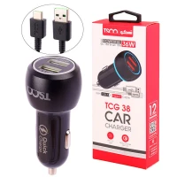 شارژر فندکی فست شارژ TSCO TCG 38 3A QC3.0 PD 36W + کابل تایپ سی
