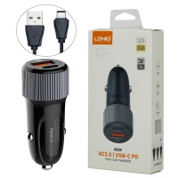 شارژر فندکی فست شارژ Ldnio C510Q 2.4A QC3.0 PD 38W + کابل تایپ سی