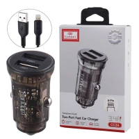 شارژر فندکی فست شارژ Earldom ES-CC24 3.4A 15W + کابل آیفونی