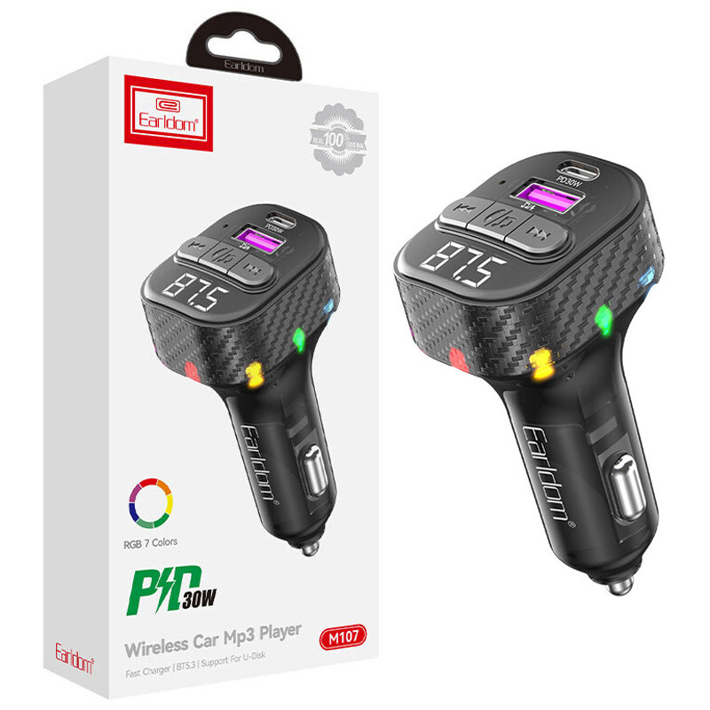 شارژر فندکی و اف ام پلیر بلوتوثی 30 وات ارلدام ET-M107
