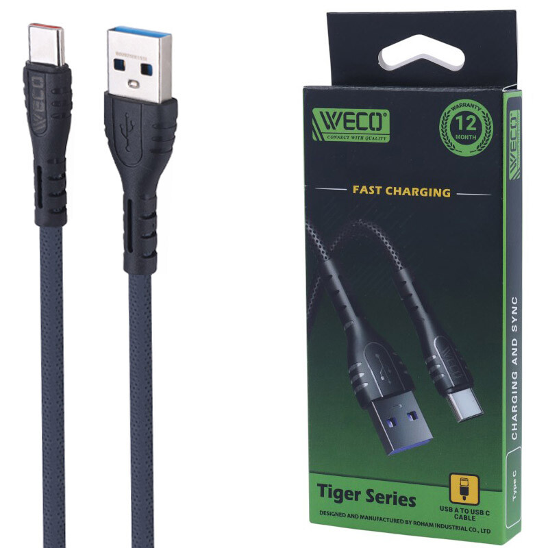 کابل تایپ سی فست شارژ وکو Tiger WE-48 طول 1 متر
