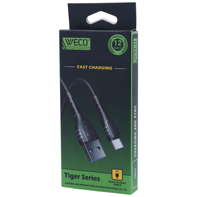 کابل تایپ سی فست شارژ وکو Tiger WE-48 طول 1 متر