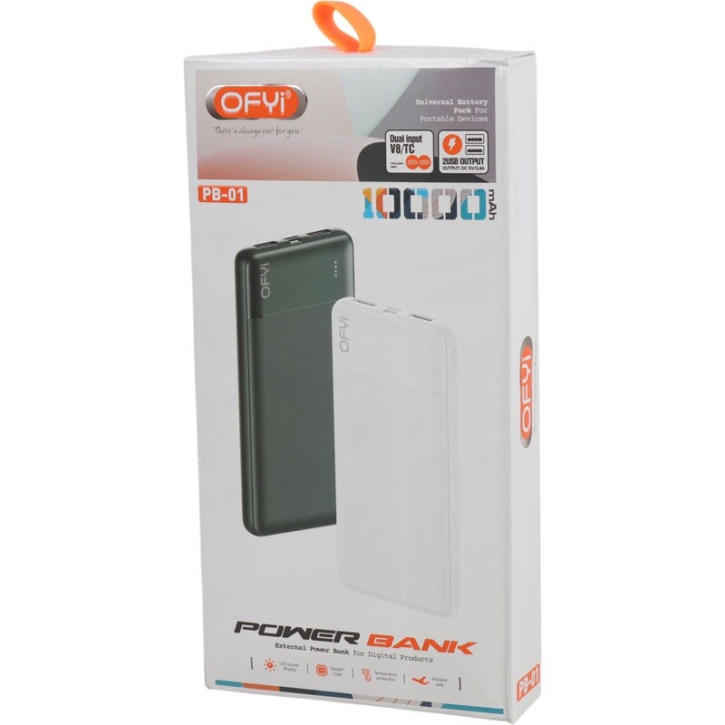 پاور بانک اوفی PB-01 12W ظرفیت 10000 میلی آمپر ساعت