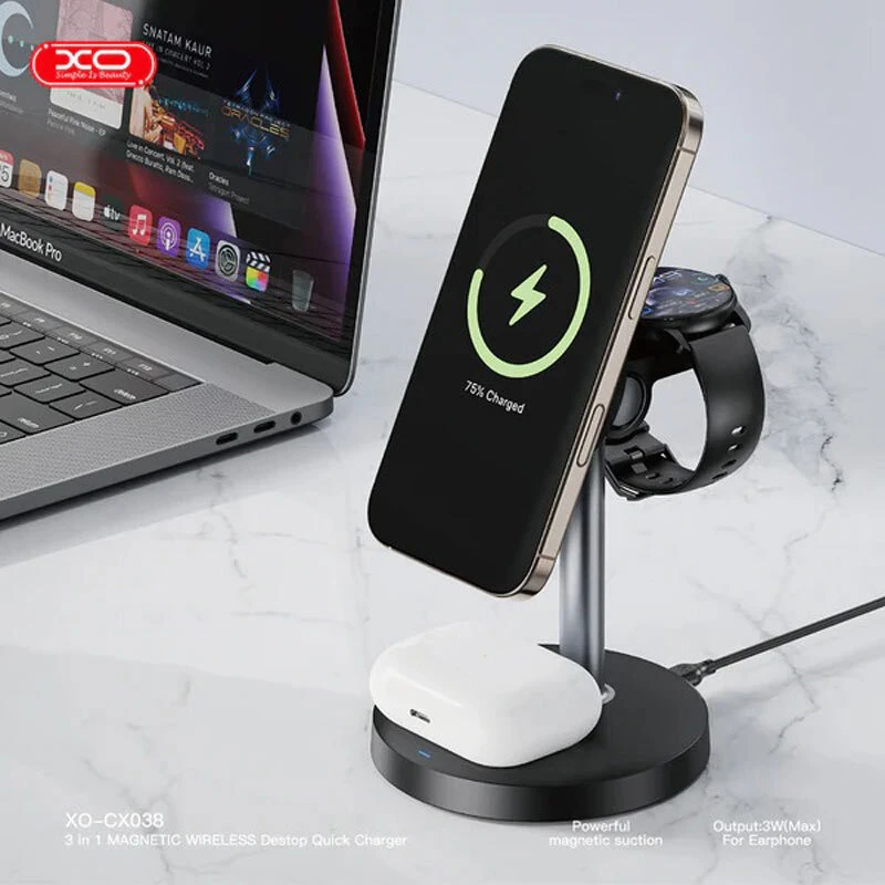 هولدر و شارژر وایرلس 15 وات ایکس او XO-CX038