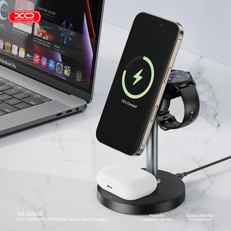 هولدر و شارژر وایرلس 15 وات ایکس او CX038