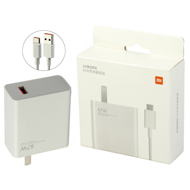 شارژر دیواری فست شارژ Xiaomi MDY-12-ES High Copy 6.1A QC3 PD 67W + کابل تایپ سی