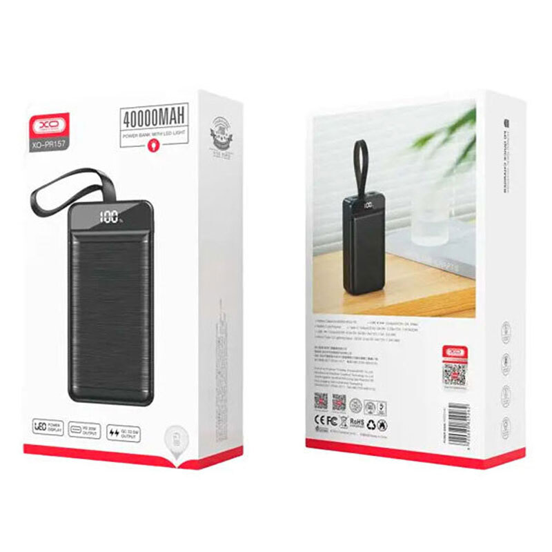 پاور بانک فست شارژ ایکس او XO-PR157 QC3.0 PD3.0 22.5W ظرفیت 40000 میلی آمپر ساعت