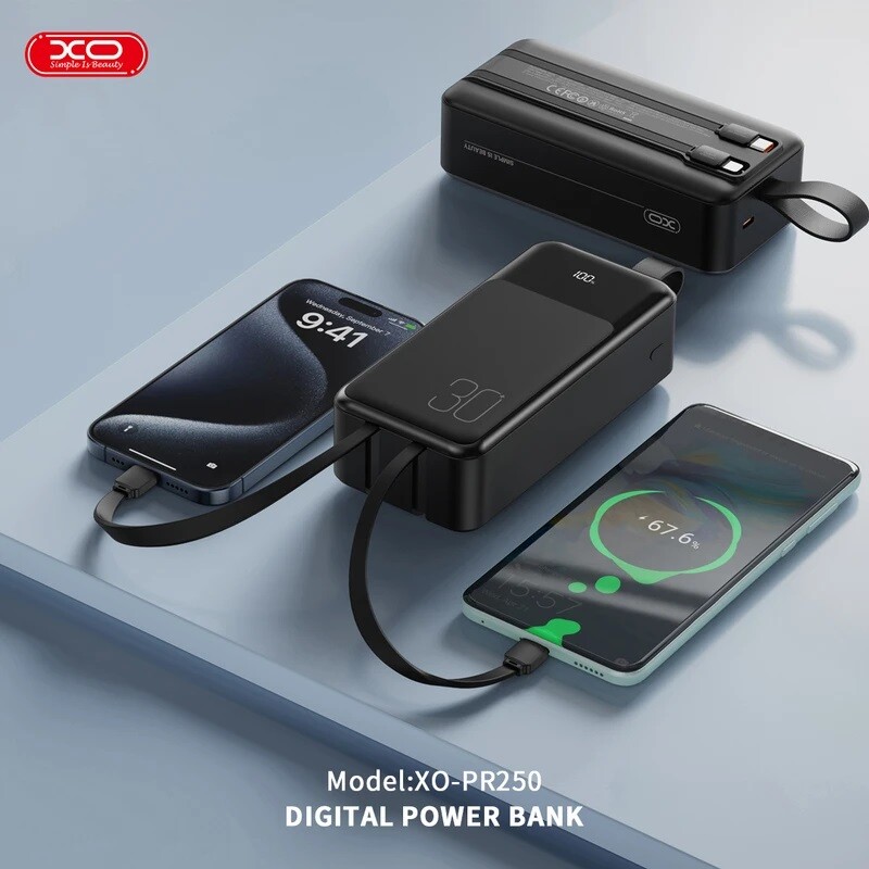 پاور بانک فست شارژ ایکس او XO-PR250 QC3.0 PD3.0 22.5W ظرفیت 30000 میلی آمپر ساعت