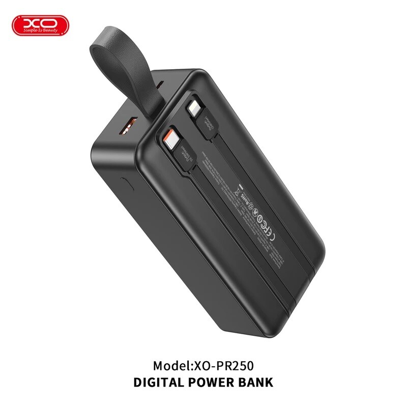 پاور بانک فست شارژ ایکس او XO-PR250 QC3.0 PD3.0 22.5W ظرفیت 30000 میلی آمپر ساعت
