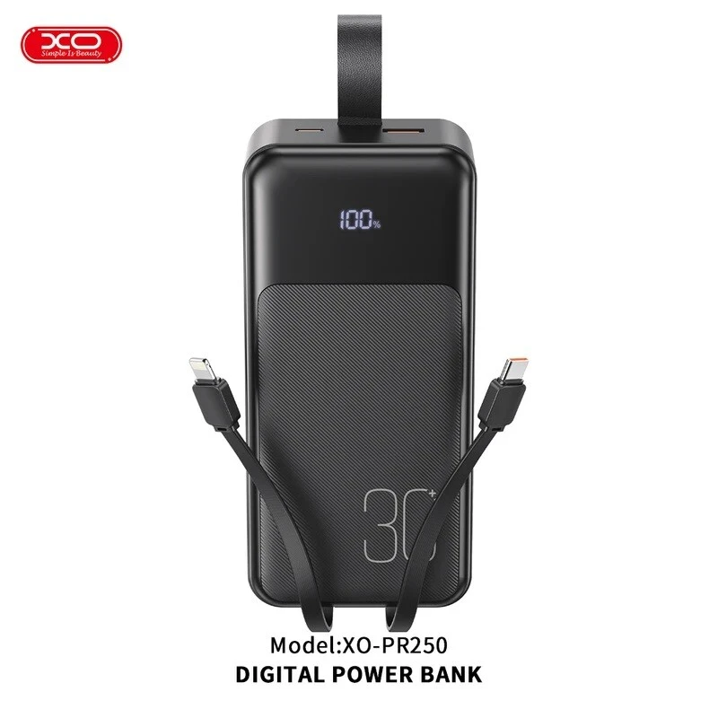 پاور بانک فست شارژ ایکس او XO-PR250 QC3.0 PD3.0 22.5W ظرفیت 30000 میلی آمپر ساعت