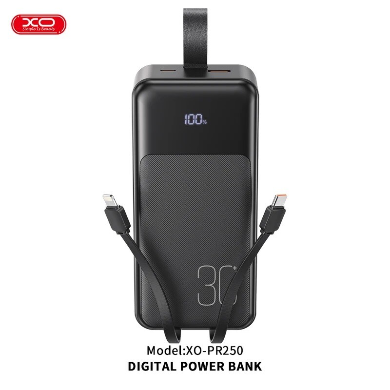 پاور بانک فست شارژ ایکس او XO-PR250 QC3.0 PD3.0 22.5W ظرفیت 30000 میلی آمپر ساعت