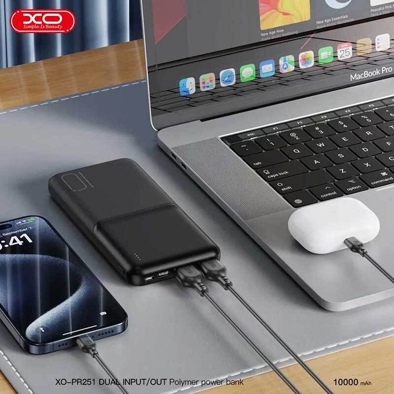 پاور بانک ایکس او XO-PR251 QC PD 10.5W ظرفیت 10000 میلی آمپر ساعت
