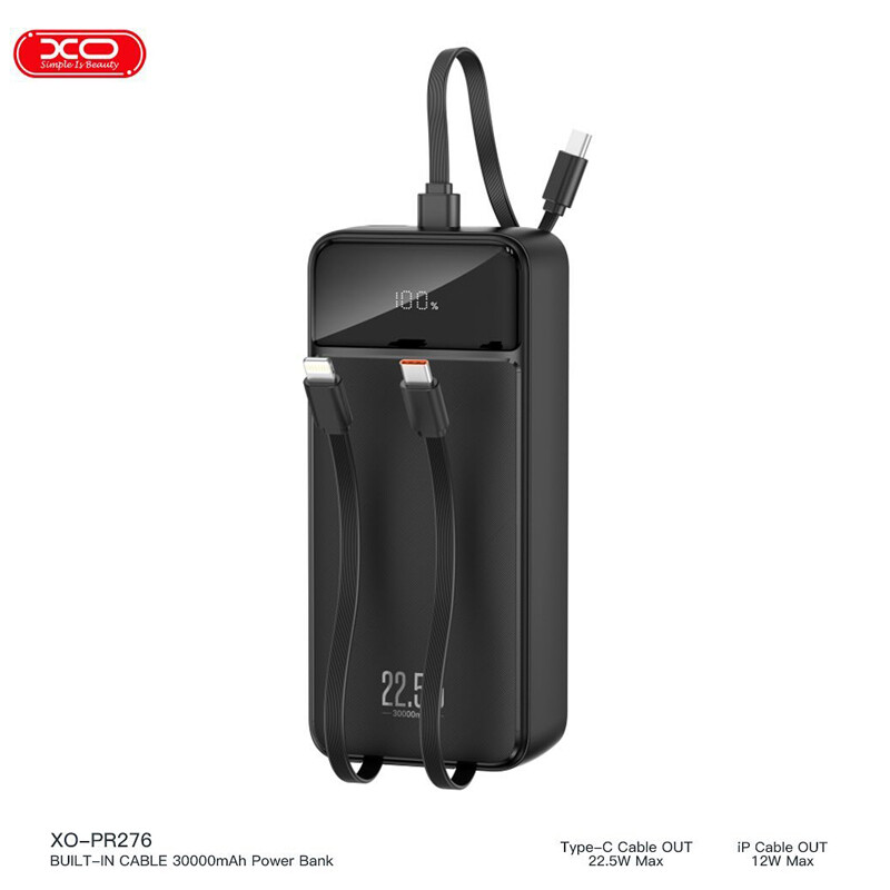 پاور بانک فست شارژ ایکس او XO-PR276 22.5W ظرفیت 30000 میلی آمپر ساعت