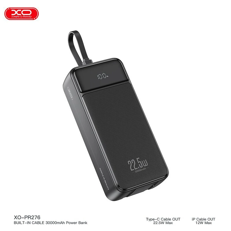 پاور بانک فست شارژ ایکس او XO-PR276 22.5W ظرفیت 30000 میلی آمپر ساعت