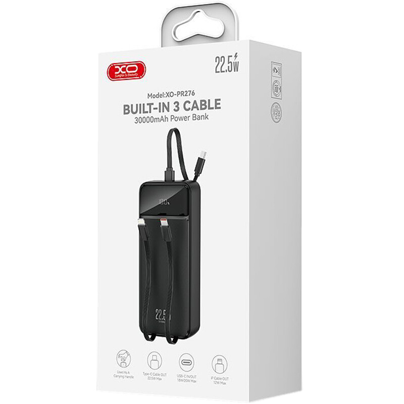 پاور بانک فست شارژ ایکس او XO-PR276 22.5W ظرفیت 30000 میلی آمپر ساعت