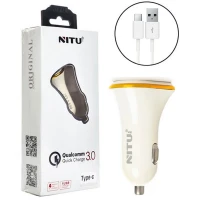 شارژر فندکی فست شارژ Nitu NT-CC802F QC3.0 18W + کابل تایپ سی