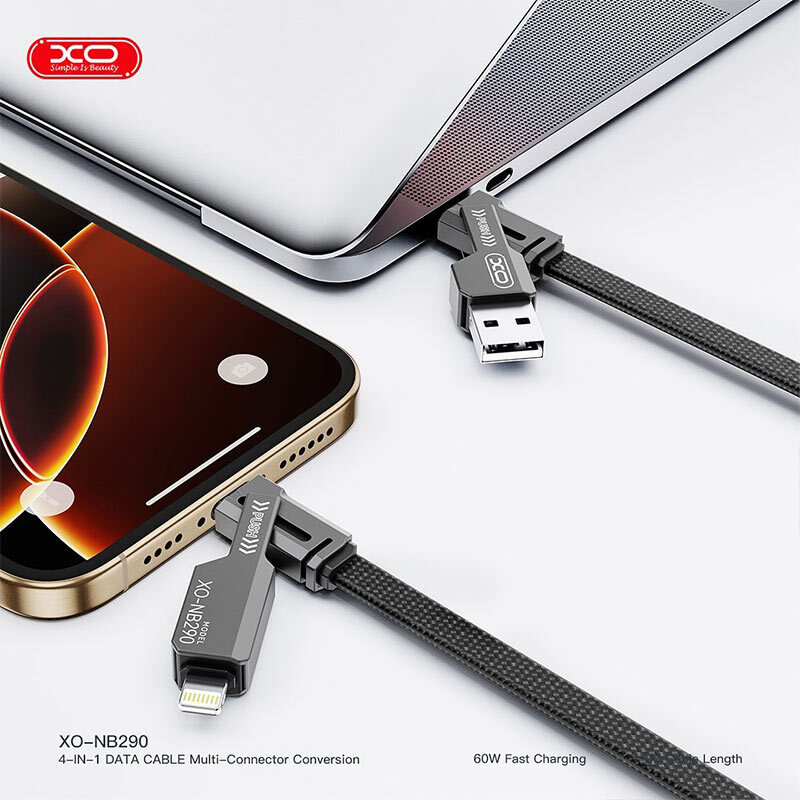 کابل شارژ چندکاره فست شارژ 60 وات ایکس او XO-NB290 طول 1 متر