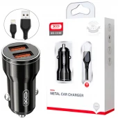 شارژر فندکی فست شارژ XO XO-CC48 2.4A 12W + کابل آیفونی