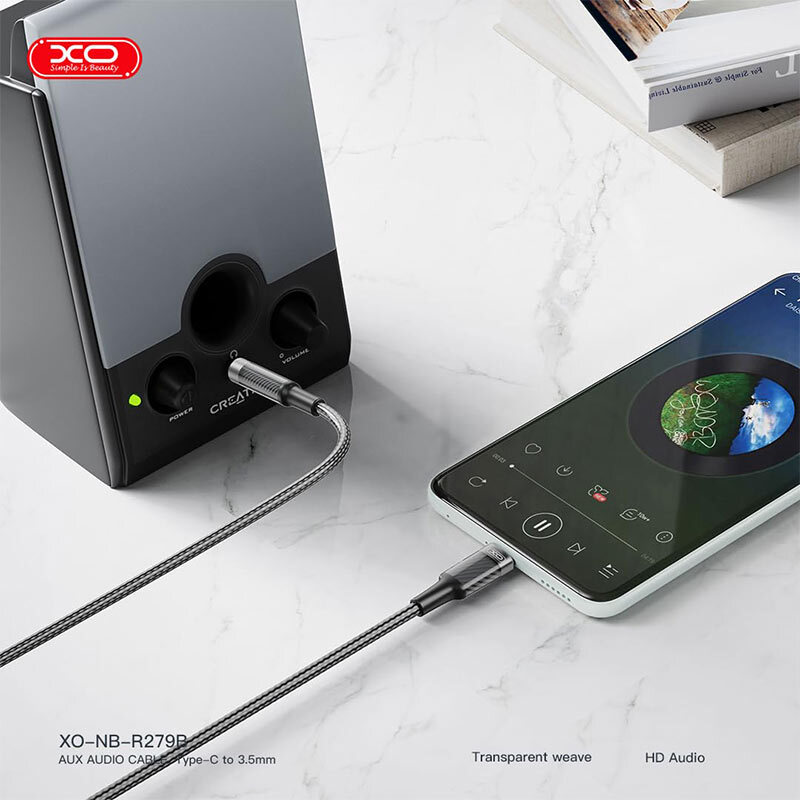 کابل تبدیل Type-C به AUX ایکس او XO-NB-R279B طول 1 متر