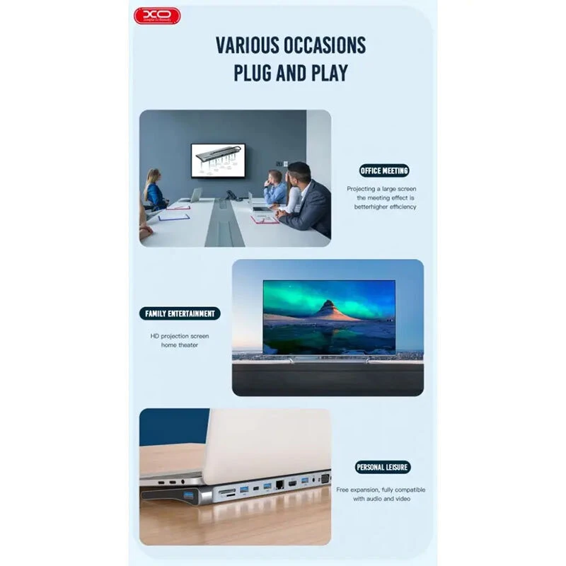 هاب 12 پورت Type-C ایکس او XO-HUB010
