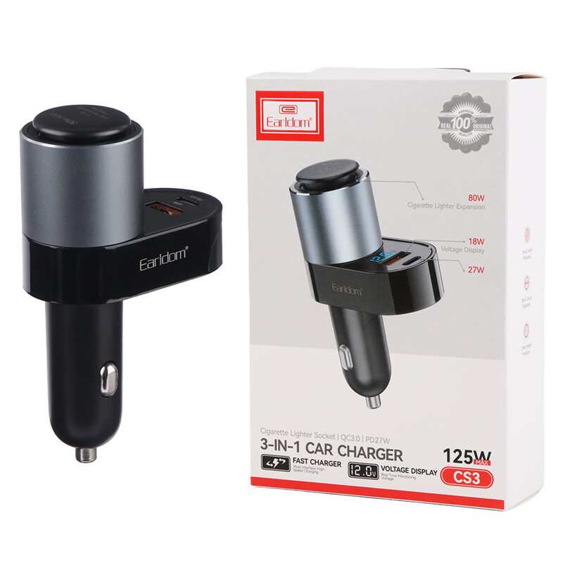 شارژر فندکی Earldom ET-CS3 PD3.0 5A 27W