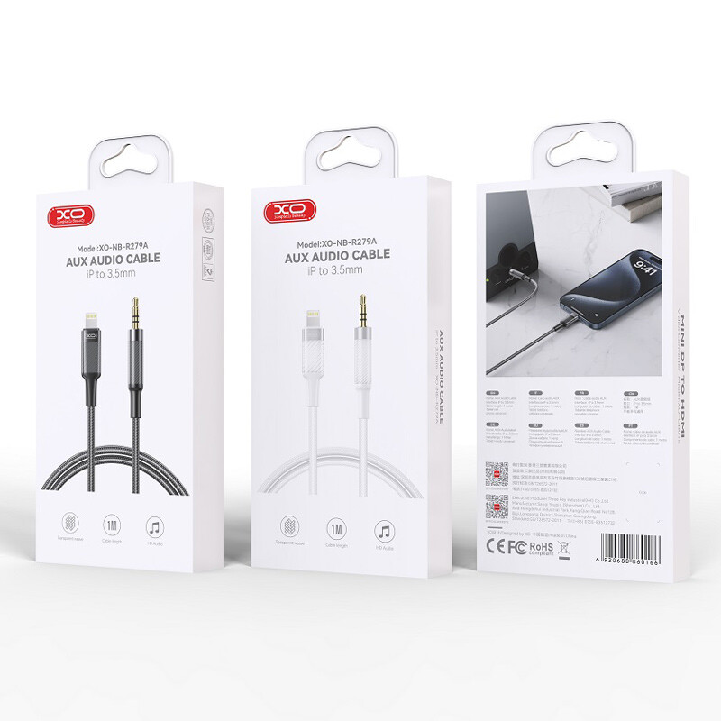 کابل تبدیل Lightning به AUX ایکس او XO-NB-R279A طول 1 متر
