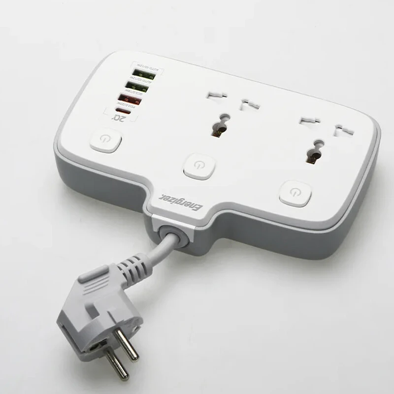 چند راهی 2 خانه انرجایزر EPB2503EU + شارژر USB و Type-C