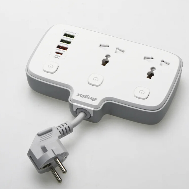چند راهی 2 خانه برق انرجایزر EPB2503EU + شارژر USB و Type-C